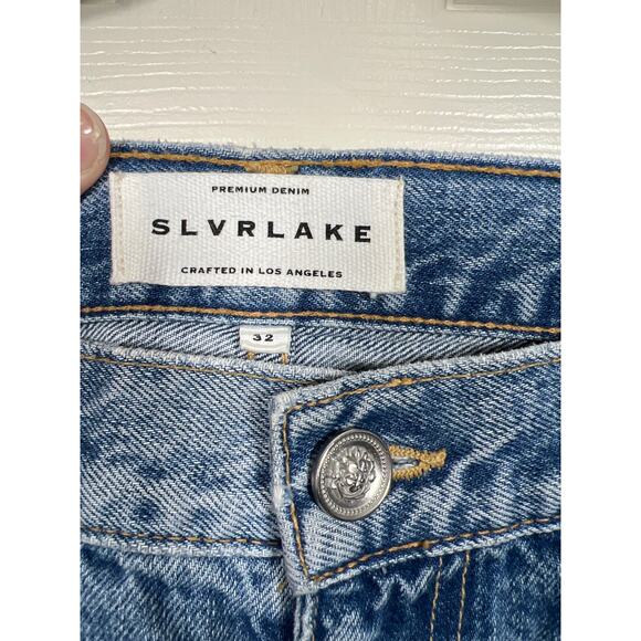 New SLVRLAKE 32 Sophie Straight Leg Jean Ventura Distressed Ripped Denim Capsule - Picture 4 of 10